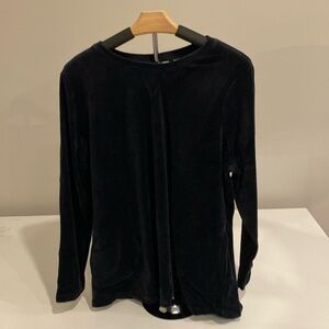 Like new: Denim & Co. plush navy sweatshirt, size L